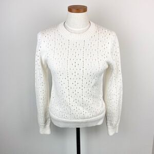 Point Sur Allover Pointelle Pullover Sweater